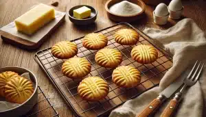 Prepara estas galletas de mantequilla sin gluten con harina de arroz. Crujientes, suaves y perfectas para cualquier ocasión. 🍪🧈
