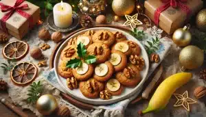 Receta Navideña de Galletas de Plátano y Nueces Sin Gluten y Sin Harina