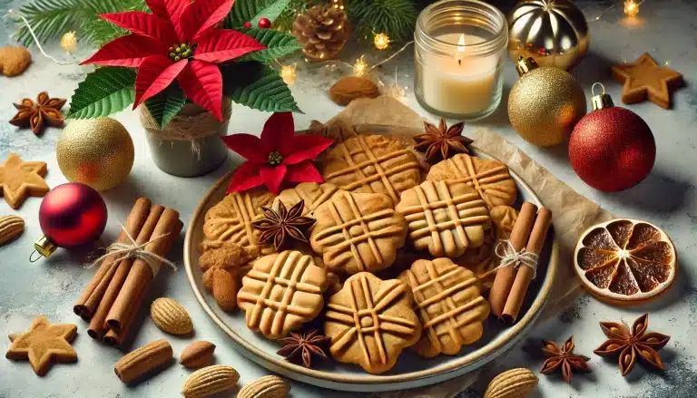 Galletas Sin Gluten y Sin Harina de Mantequilla de Maní y Jengibre para Navidad