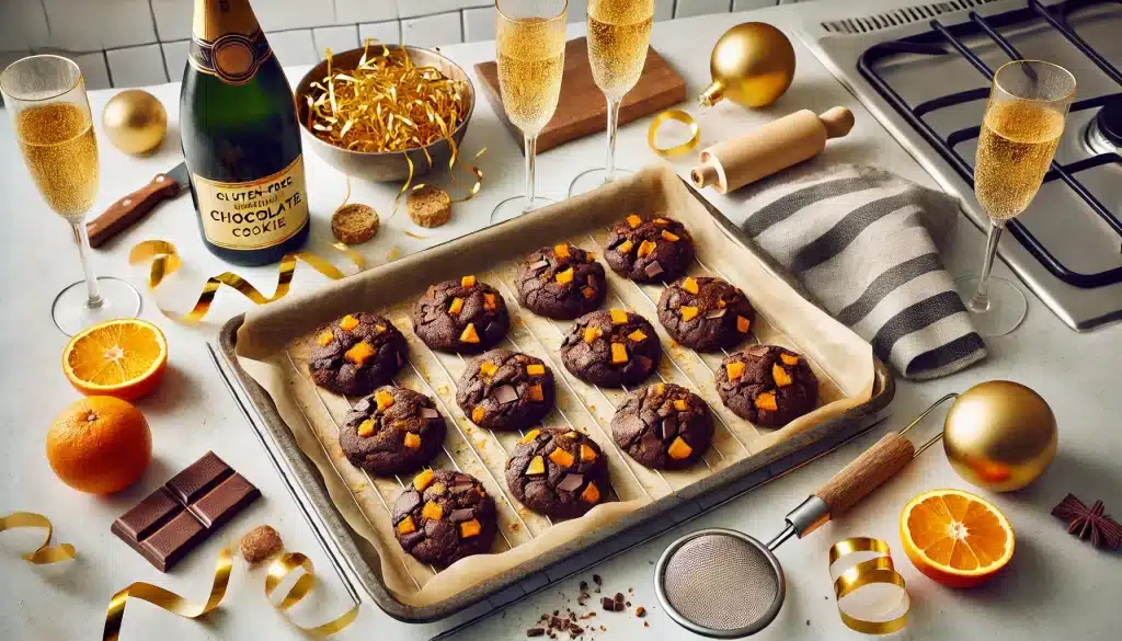 🎇 Galletas Sin Gluten de Chocolate y Naranja con Harina Integral Sin Gluten para Fin de Año 🍊🍫