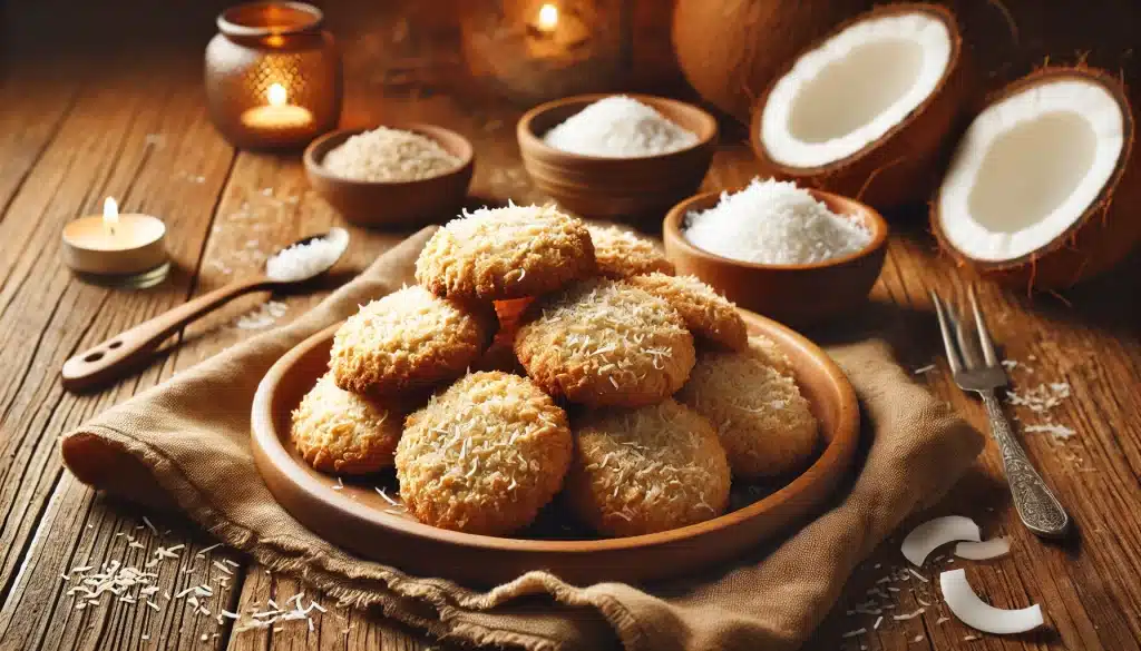 Prepara estas deliciosas galletas sin leche y sin gluten con harina de coco. Suaves, dulces y perfectas para disfrutar con cualquier bebida. ¡Una receta sencilla y saludable! 🌴🍪