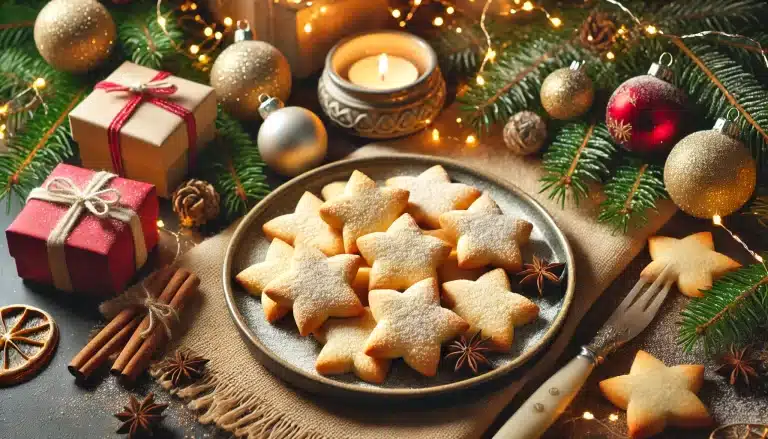 ⏱️ Tiempo de preparación: 15 minutos 🔥 Tiempo de cocción: 12 minutos ⌛ Tiempo total: 27 minutos 🍴 Número de raciones: 20 galletas 💪 Nivel de dificultad: Fácil Introducción Galletas de Vainilla Sin Gluten en Forma de Estrella | Sencillas y Festivas son el dulce perfecto para llenar tu Navidad de magia sin preocuparte por el gluten. Estas galletas están hechas con harina de arroz sin gluten, lo que les da una textura suave y ligera, ideal para acompañar un café o chocolate caliente. Con un delicioso sabor a vainilla, estas galletas son súper versátiles. Puedes personalizarlas decorándolas con glaseado, chispas de colores o simplemente disfrutarlas tal cual salen del horno. Además, la forma de estrella las convierte en un detalle navideño irresistible, ideal para regalar o compartir en familia. Sigue esta receta fácil y rápida para sorprender a todos en estas fiestas con un postre libre de gluten que es tan bonito como delicioso. ¡Manos a la masa! ✨ Ingredientes: 🌾 250 g de harina de arroz sin gluten 🧈 100 g de mantequilla (a temperatura ambiente) 🍯 100 g de azúcar glass 🥚 1 huevo grande 🍦 1 cucharadita de extracto de vainilla 🧂 1 pizca de sal 🎨 Opcional: colorante alimentario o glaseado para decorar 🥣 Instrucciones Paso a Paso: 👩🍳 Paso 1: Mezcla los ingredientes húmedos En un bol grande, bate la mantequilla con el azúcar glass hasta obtener una mezcla cremosa. Añade el huevo y el extracto de vainilla, mezclando bien hasta que estén completamente integrados. 🌟 Paso 2: Incorpora los ingredientes secos Tamiza la harina de arroz y la sal, e incorpóralas poco a poco a la mezcla húmeda. Amasa hasta obtener una masa suave y homogénea. Si deseas, divide la masa y añade colorante alimentario para darle un toque navideño. ⭐ Paso 3: Da forma a las galletas Extiende la masa entre dos hojas de papel para hornear hasta obtener un grosor de 5 mm. Usa cortadores de galletas en forma de estrella para cortar la masa y colócalas en una bandeja con papel para hornear. 🔥 Paso 4: Hornea y decora Precalienta el horno a 180°C y hornea las galletas durante 10-12 minutos, o hasta que los bordes estén ligeramente dorados. Deja enfriar completamente antes de decorar con glaseado o chispas, si lo deseas. 💡 Consejos para unas Galletas Perfectas: Textura ideal: Si la masa está demasiado seca, añade 1-2 cucharadas de leche para facilitar el amasado. Decoración navideña: Usa glaseado de colores para añadir detalles como líneas o puntos en tus estrellas. Conservación: Guarda las galletas en un recipiente hermético por hasta 7 días. 📝 Información Nutricional (por galleta, aproximado): Calorías: 90 kcal Carbohidratos: 12 g Grasas: 4 g Proteínas: 1.5 g Fibra: 0.5 g 🎄 Conclusión Final sobre las Galletas de Vainilla Sin Gluten 🌟 Estas galletas de vainilla sin gluten en forma de estrella son una opción deliciosa y festiva para cualquier reunión navideña. Su sabor a vainilla combina perfectamente con su textura ligera y crujiente. Además, son muy fáciles de preparar, incluso si no tienes experiencia en repostería. La harina de arroz les da un toque especial, y su forma de estrella las hace irresistibles para pequeños y grandes. Personalízalas con glaseados o disfrútalas en su forma más simple, y sorprende a tus seres queridos con un dulce hecho en casa que transmite amor y cuidado. ¡Atrévete a hacerlas y vive una Navidad inolvidable! ❓ Preguntas Frecuentes: 🎨 ¿Puedo usar otro tipo de harina sin gluten? Sí, puedes probar con harina de avena o harina de almendra, aunque la textura cambiará ligeramente. 🍪 ¿Cuánto tiempo duran estas galletas? Si las guardas en un recipiente hermético, se conservan frescas hasta por 7 días. 🌟 ¿Es necesario decorarlas? No, su sabor es delicioso por sí solo, pero un poco de glaseado siempre añade un toque especial. 💡 ¿Puedo congelar la masa? Sí, envuelve la masa en papel film y congélala por hasta 1 mes. Descongélala en el refrigerador antes de usarla. 🎁 ¿Estas galletas son aptas para regalar? ¡Por supuesto! Colócalas en una caja bonita con papel decorativo y serán el regalo perfecto.