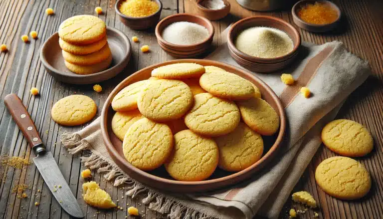 ⏱️ Tiempo de preparación: 15 minutos 🔥 Tiempo de cocción: 10 minutos ⌛ Tiempo total: 25 minutos 🍴 Número de raciones: 12 galletas 💪 Nivel de dificultad: Fácil Introducción Las galletas sin gluten con harina de polenta son una opción deliciosa y diferente para quienes buscan recetas versátiles y fáciles. La polenta, con su textura granulada y sabor único, aporta un crujido especial que hace que estas galletas sean irresistibles. Perfectas para acompañar una taza de té o café, estas galletas destacan por su sencillez y por ser aptas para toda la familia, incluidas las personas con intolerancia al gluten. Además, esta receta permite variaciones con toques de limón o naranja para un sabor fresco, o incluso trocitos de chocolate para los más golosos. No necesitas ingredientes complicados, y el resultado será unas galletas doradas, con textura perfecta y un sabor único. ¡Manos a la obra! ✨ Ingredientes: 🌽 200 g de harina de polenta fina 🧈 100 g de mantequilla (a temperatura ambiente) 🍯 100 g de azúcar moreno 🥚 1 huevo grande 🍋 Ralladura de un limón (opcional) 🍦 1 cucharadita de extracto de vainilla 🧂 1 pizca de sal 🧁 1/2 cucharadita de levadura en polvo (sin gluten) 🥣 Instrucciones Paso a Paso: 👩🍳 Paso 1: Prepara la mezcla húmeda En un bol grande, bate la mantequilla con el azúcar moreno hasta que esté cremosa y suave. Añade el huevo, el extracto de vainilla y, si lo deseas, la ralladura de limón. Bate hasta obtener una mezcla uniforme. 🖼️ Generando imagen de este paso... 👩🍳 Paso 2: Incorpora los ingredientes secos En otro bol, tamiza la harina de polenta, la levadura en polvo y la sal. Añade esta mezcla gradualmente a la mezcla húmeda, removiendo hasta que se forme una masa homogénea. 🖼️ Generando imagen de este paso... 👩🍳 Paso 3: Forma y hornea las galletas Precalienta el horno a 180°C. Con las manos ligeramente enharinadas, forma pequeñas bolitas de masa y aplánalas ligeramente sobre una bandeja con papel de hornear. Hornea durante 10-12 minutos o hasta que los bordes estén dorados. 🖼️ Generando imagen de este paso... 👩🍳 Resultado Final: Galletas Doradas y Crujientes Deja que las galletas se enfríen completamente en una rejilla antes de servir. Su textura crujiente y su sabor a mantequilla con un toque dulce harán que se conviertan en tus favoritas. 🖼️ Generando imagen del resultado final... 💡 Consejos para unas Galletas Perfectas Varía los sabores: Añade ralladura de naranja o unas gotas de esencia de almendra para un toque diferente. Consistencia ideal: Si la masa está muy pegajosa, refrigérala por 15 minutos antes de formar las galletas. Almacenamiento: Guárdalas en un recipiente hermético para mantener su textura crujiente por más tiempo. Acompañamientos: Perfectas con té, café o un vaso de leche vegetal. Tamaño uniforme: Usa una cuchara para helados para que las galletas tengan un tamaño similar. 📝 Información Nutricional (por galleta, aproximado): Calorías: 120 kcal Carbohidratos: 16 g Grasas: 5 g Proteínas: 2 g Fibra: 1 g Conclusión Final sobre las Galletas Sin Gluten con Harina de Polenta 🌟🍪 Estas galletas con harina de polenta sin gluten son perfectas para quienes buscan un postre crujiente, fácil de preparar y lleno de sabor. La textura única que aporta la polenta, junto con el toque dulce de la mantequilla y el azúcar, las convierte en una delicia ideal para cualquier ocasión. Además, son aptas para personalizar y experimentar con otros ingredientes como frutos secos o especias. ¡Prepáralas en casa y disfruta de unas galletas saludables y deliciosas que todos amarán! ❓ Preguntas Frecuentes (FAQs): 🍪 ¿Puedo usar otra harina sin gluten en lugar de polenta? ¡Sí! Harinas como la de arroz o de almendra también funcionan bien, aunque la textura será diferente. 🕒 ¿Cuánto tiempo duran estas galletas? Almacénalas en un recipiente hermético y se mantendrán frescas por hasta 5 días. 🧈 ¿Puedo sustituir la mantequilla? Puedes usar margarina vegana o aceite de coco para una versión sin lácteos. 🌽 ¿Qué tipo de polenta debo usar? Polenta fina es ideal para lograr una textura más suave en las galletas. 🎉 ¿Cómo hacerlas más festivas? Decora con azúcar glas o añade trocitos de chocolate para un toque especial.