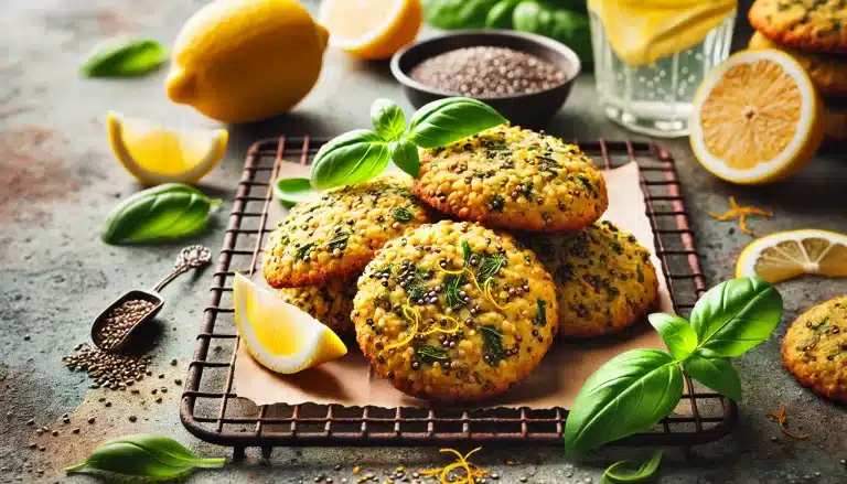 🥣 Receta de Galletas Sin Gluten de Limón, Albahaca y Semillas de Chía | Fáciles y Refrescantes