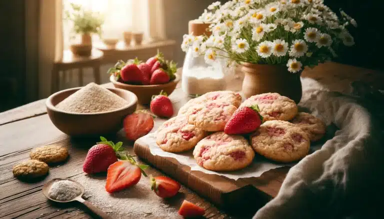 🥣 Receta de Galletas Sin Gluten con Fresas Naturales y Harina de Avena | Suaves y Jugosas