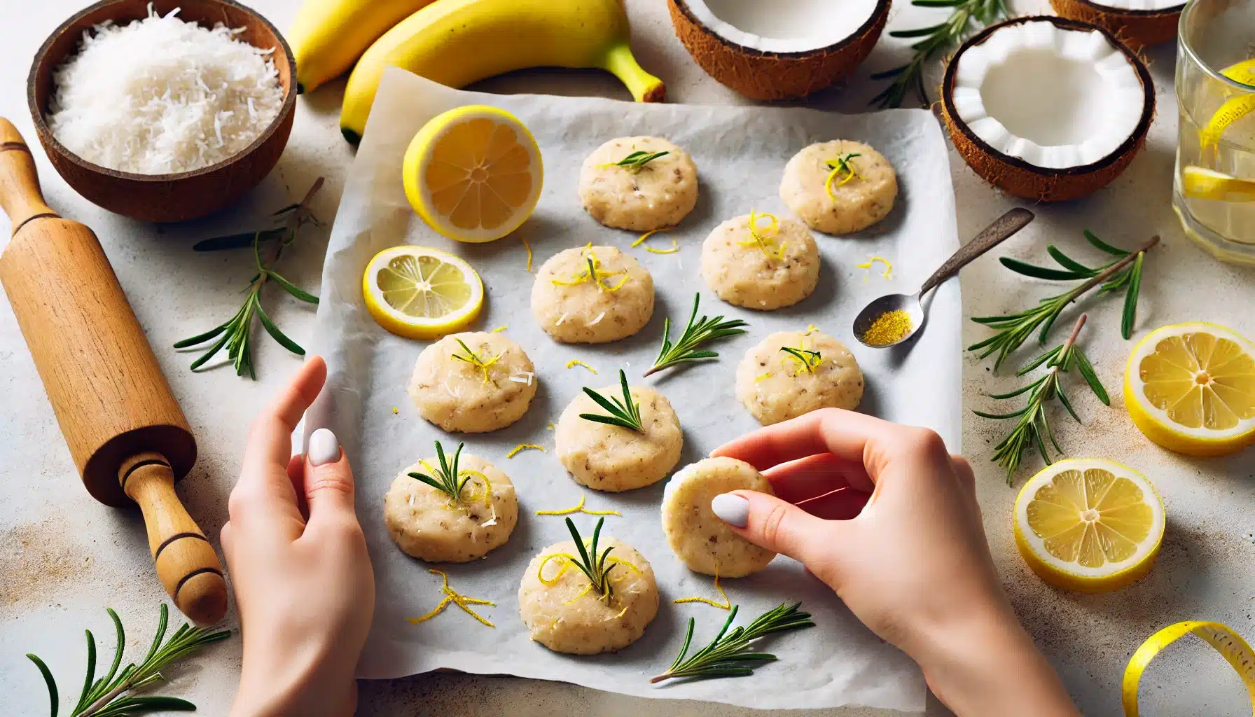 Galletas Aromáticas de Limón y Romero SIN Harina | Sin Horno y Veraniegas