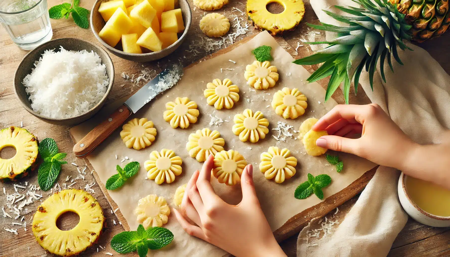 Galletas Tropicales de Piña y Coco SIN Harina | Sin Horno y Refrescantes