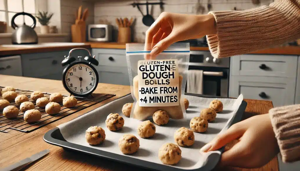Masa de galletas sin gluten congelada lista para hornear