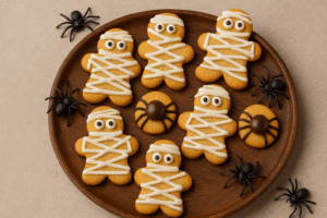 🥣 Receta de Galletas Momia Sin Gluten con Harina de Arroz | Halloween Divertido y Saludable