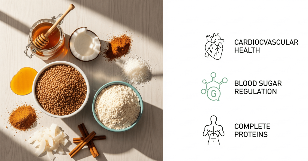 🍀 Conclusiones Finales sobre el Trigo Sarraceno El trigo sarraceno es mucho más que una simple harina sin gluten: es un superalimento que combina proteínas completas, fibra, antioxidantes y minerales esenciales. Su poder antiinflamatorio, su capacidad para regular el azúcar en sangre y su aporte de nutrientes lo convierten en un ingrediente ideal para cualquier dieta saludable, especialmente para personas con celiaquía, intolerancia al gluten o que buscan alternativas más nutritivas que las harinas refinadas. En repostería, especialmente en galletas sin gluten, el trigo sarraceno aporta un sabor único y una textura inigualable, pudiendo combinarse con otras harinas sin gluten para resultados aún más deliciosos. Consumir este tipo de harinas no solo mejora la salud digestiva y cardiovascular, sino que también ayuda a mantener la energía estable durante todo el día. 💡 Conclusión clave: incluir trigo sarraceno en tu cocina es apostar por una alimentación más completa, natural y saludable. 🍪 Recetas con Trigo Sarraceno Si quieres descubrir más formas deliciosas de usar esta harina, puedes visitar nuestra sección especial con recetas exclusivas de galletas y repostería con trigo sarraceno: 👉 Recetas con Harina de Sarraceno Allí encontrarás ideas para: Galletas crujientes con canela y miel Cookies energéticas con cacao Galletas de sarraceno y coco Bizcochitos y muffins sin gluten