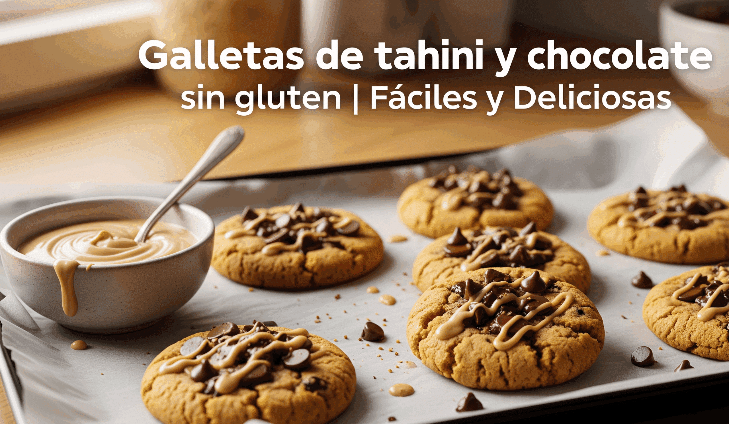 🥣 Receta de Galletas de Tahini y Chocolate Sin Gluten | Fáciles y Deliciosas