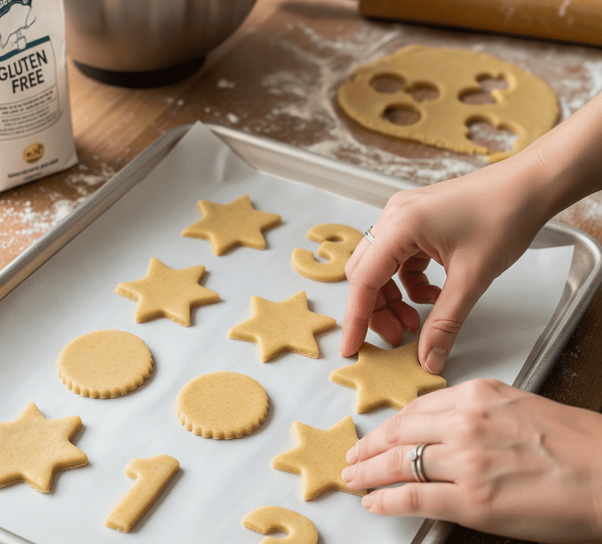 🥣 Receta de Galletas de Mantequilla Sin Gluten | Fáciles y Personalizables para Cumpleaños ⏳ Información rápida: Tiempo de preparación: 15 minutos Tiempo de cocción: 10-12 minutos Tiempo total: 25-27 minutos Número de raciones: 15-20 galletas Nivel de dificultad: Fácil Estas galletas de mantequilla, también conocidas como "sugar cookies", son un clásico atemporal y la opción perfecta para celebrar un cumpleaños. Su textura crujiente por fuera y tierna por dentro las hace irresistibles. La receta es muy sencilla y utiliza harina de preparado panificable sin gluten, que asegura un resultado excelente y sin complicaciones. Son ideales para decorar con glaseado real o simplemente disfrutarlas tal cual. Al ser sin gluten, son seguras para todos los invitados, incluyendo a aquellos con celiaquía, haciendo que la celebración sea inclusiva y deliciosa. ¡Anímate a prepararlas y dale un toque especial a la fiesta! 🎂 Receta de Galletas de Mantequilla Sin Gluten con Preparado Panificable | Para Cumpleaños 🥳 ✨ Ingredientes: 200 g de mantequilla sin sal (a temperatura ambiente) 150 g de azúcar 1 huevo grande 1 cucharadita de extracto de vainilla 300 g de harina de preparado panificable sin gluten 1/2 cucharadita de sal 1 cucharadita de levadura en polvo sin gluten (opcional, para galletas más blandas) 🥣 Instrucciones Paso a Paso: 👩‍🍳 Paso 1: Prepara la masa En un bol grande, bate la mantequilla con el azúcar hasta que la mezcla esté cremosa y de color claro. Añade el huevo y el extracto de vainilla, y bate hasta que estén bien integrados. 🌾 Paso 2: Incorpora los ingredientes secos En otro bol, tamiza la harina de preparado panificable sin gluten, la sal y la levadura en polvo (si la usas). Incorpora gradualmente esta mezcla a la de mantequilla, batiendo a velocidad baja hasta que se forme una masa homogénea. No amases en exceso. 🎂 Paso 3: Refrigera la masa Forma un disco con la masa, envuélvelo en film transparente y refrigéralo durante al menos 30 minutos. Esto facilita el estirado y evita que las galletas pierdan su forma al hornearse. Precalienta el horno a 180°C (350°F). 🍪 Paso 4: Corta y hornea las galletas En una superficie ligeramente enharinada, extiende la masa con un rodillo hasta que tenga un grosor de unos 5 mm. Usa cortadores de galletas de cumpleaños (círculos, estrellas, números) y colócalas en una bandeja para hornear con papel vegetal. Hornea durante 10-12 minutos o hasta que los bordes estén ligeramente dorados. 🥳 Paso 5: Decora las galletas Deja enfriar las galletas en la bandeja por unos minutos antes de pasarlas a una rejilla para que se enfríen completamente. Una vez frías, puedes decorarlas con glaseado, sprinkles o cualquier otro adorno que te guste. 💡 Consejos para unas Galletas Perfectas: Para una masa más manejable, asegúrate de que la mantequilla esté a temperatura ambiente. Si la masa se pega, agrega un poco más de harina de preparado panificable sin gluten. Para galletas más crujientes, hornea un par de minutos extra. Puedes añadir ralladura de limón o naranja a la masa para un toque cítrico. Guarda las galletas en un recipiente hermético a temperatura ambiente para mantener su frescura. 📝 Información Nutricional (por galleta, aproximado): Calorías: 120 kcal Grasas: 7 g Carbohidratos: 13 g Proteínas: 1 g Fibra: 0.5 g 🍪 Conclusión Final sobre las Galletas de Mantequilla Sin Gluten Estas galletas de mantequilla sin gluten son la prueba de que se puede disfrutar de un postre clásico y delicioso sin sacrificar el sabor ni la textura. Son increíblemente fáciles de hacer, perfectas para un cumpleaños o cualquier otra celebración. Con su base neutra, son el lienzo ideal para todo tipo de decoraciones, lo que las hace aún más divertidas de preparar con los más pequeños. ¡Una receta infalible para endulzar cualquier ocasión especial! 🔗 Te puede interesar: Como saber si eres celiaco Glosario de Celiaquía Todo lo que debes saber ❓ Preguntas Frecuentes: ¿Puedo sustituir el azúcar por otro endulzante? Sí, puedes usar azúcar de coco o eritritol, pero la textura podría variar un poco. ¿Qué es el preparado panificable sin gluten? Es una mezcla de harinas sin gluten (como arroz, maíz, patata) y almidones, diseñada para imitar el comportamiento del trigo en la panificación y repostería. ¿Se pueden congelar las galletas crudas? Sí, puedes cortar las galletas y congelarlas en una bandeja. Una vez que estén duras, guárdalas en una bolsa hermética. Hornea directamente del congelador, añadiendo un par de minutos al tiempo de cocción. ¿Cuánto tiempo duran estas galletas? En un recipiente hermético a temperatura ambiente, duran hasta 5-7 días. ¿Es necesario usar el extracto de vainilla? No es estrictamente necesario, pero la vainilla aporta un sabor clásico y delicioso a estas galletas. ¿Puedo usar margarina en lugar de mantequilla? Sí, puedes usar margarina sin gluten, pero el sabor y la textura de la galleta serán diferentes. La mantequilla aporta un sabor más rico. ¿Por qué mis galletas se deformaron al hornearse? Esto suele pasar si la masa no se enfrió lo suficiente. Asegúrate de refrigerarla bien antes de hornear para que mantengan su forma.