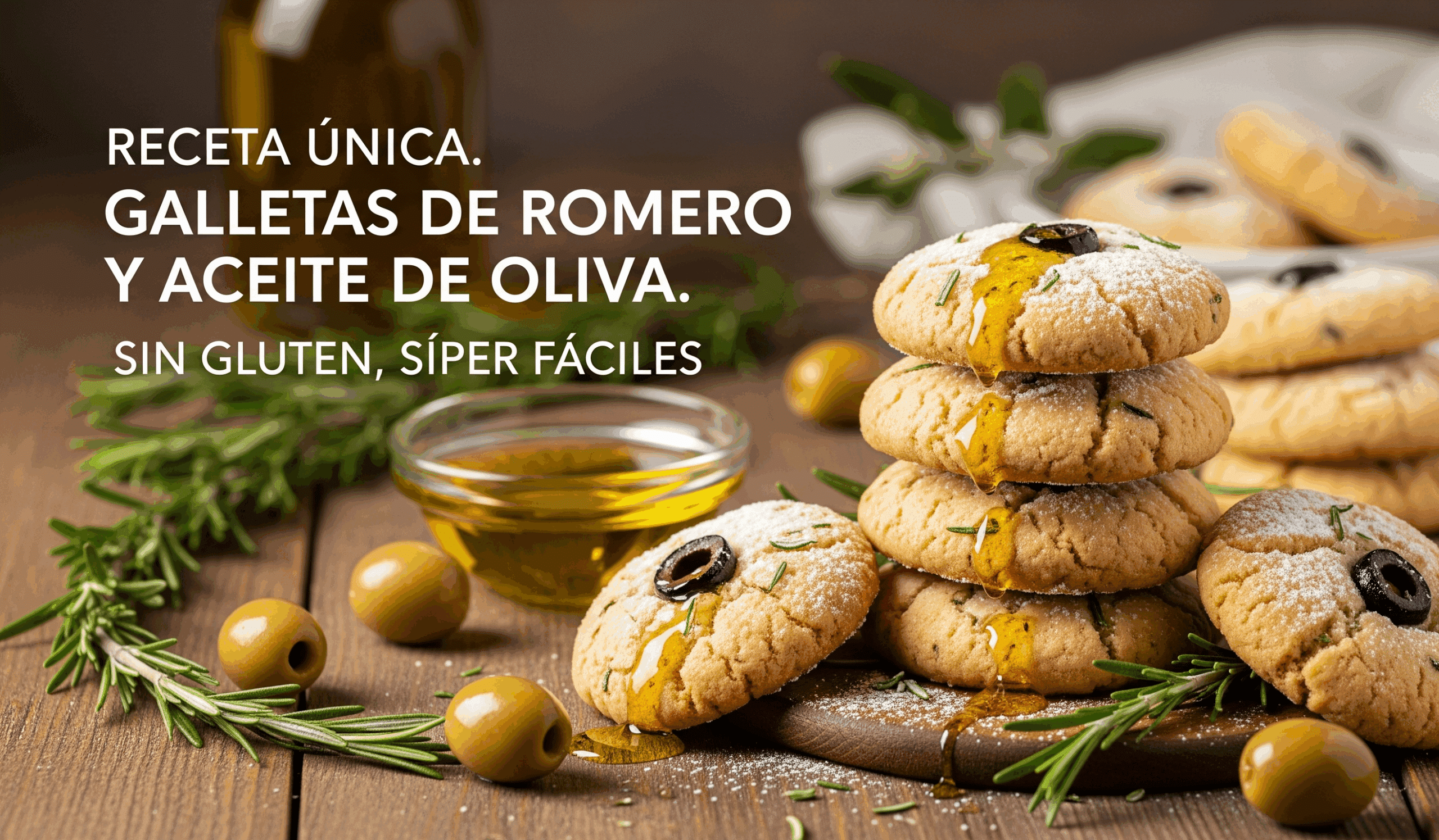 🥣 Receta de Galletas de Aceite de Oliva y Romero Sin Gluten | Crujientes y Aromáticas