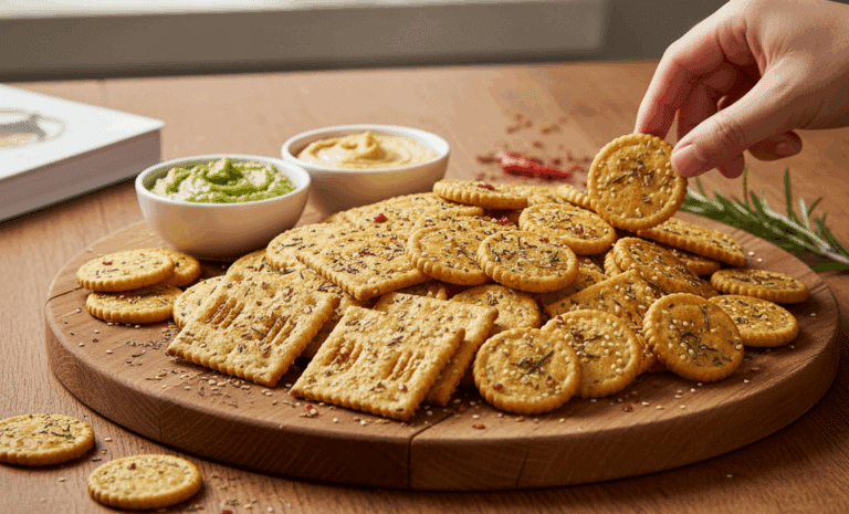 Galletas saladas sin gluten para picoteo rápido