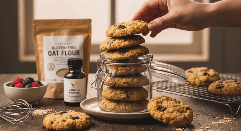 🥣 Galletas proteicas sin gluten con avena y proteína en polvo