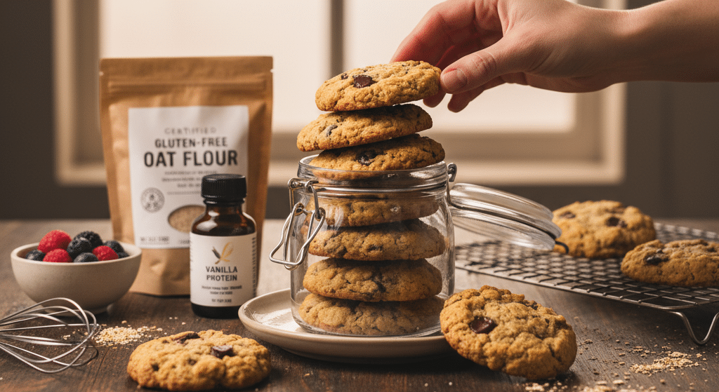 🥣 Galletas proteicas sin gluten con avena y proteína en polvo