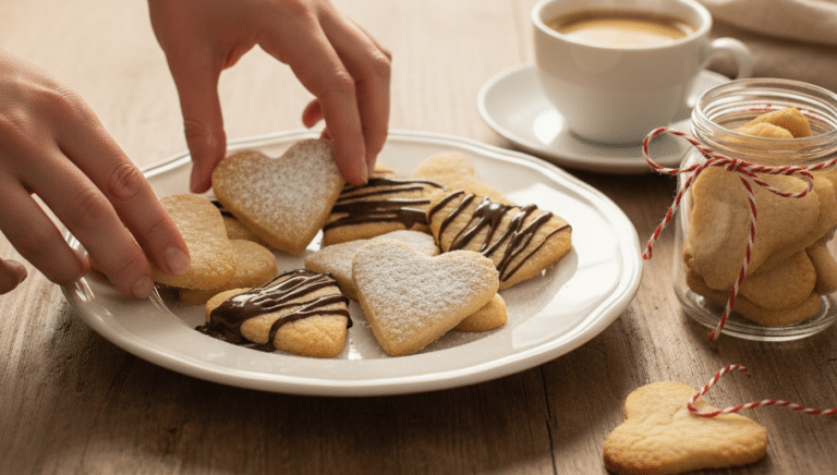 Galletas de san Valentin sin Gluten con forma de corazon