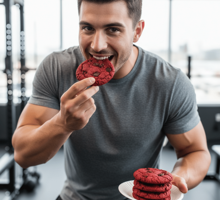 Receta de galletas de proteinas "Red Velvet" Proteico