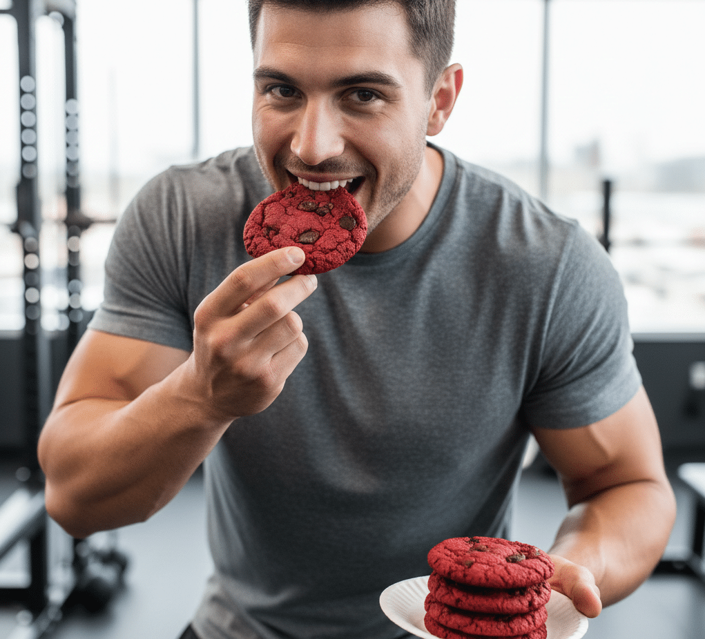 Receta de galletas de proteinas "Red Velvet" Proteico