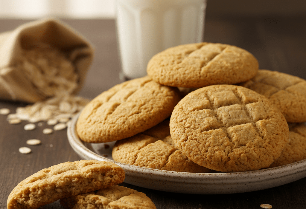 Receta de galletas de Avena y Crema de Cacahuete