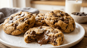 Crumbl cookies sin gluten rellenas de chocolate
