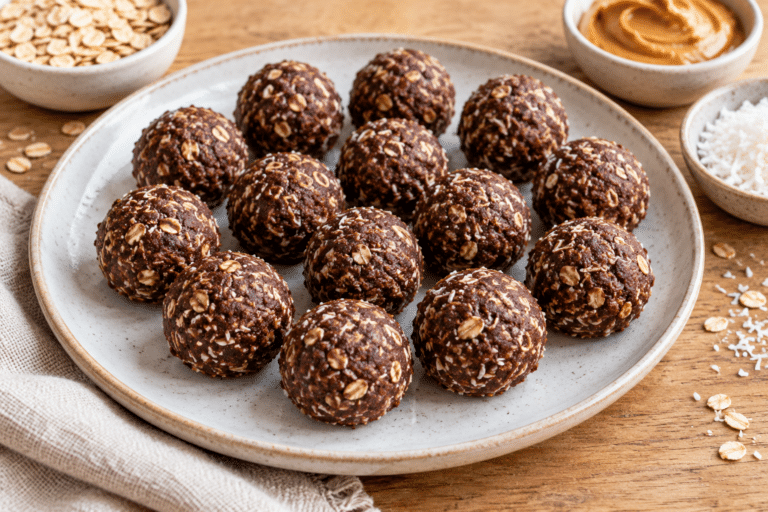 Bocaditos de avena, cacahuete y chocolate sin horno y sin gluten