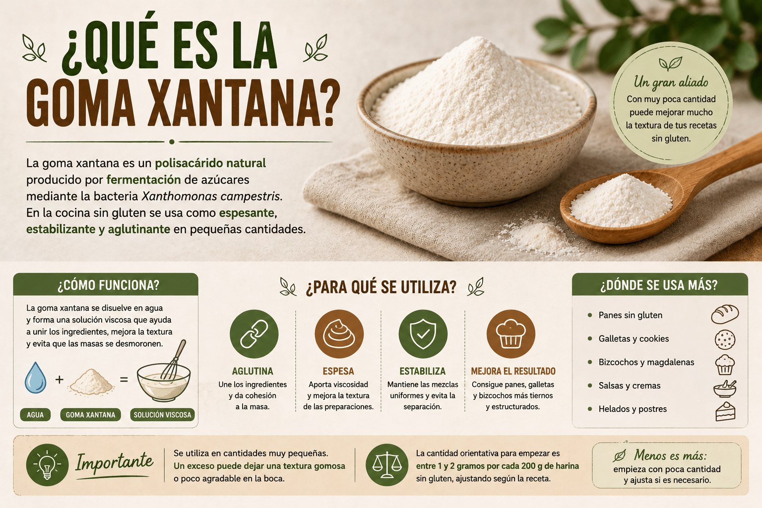 ¿Qué es la goma xantana?