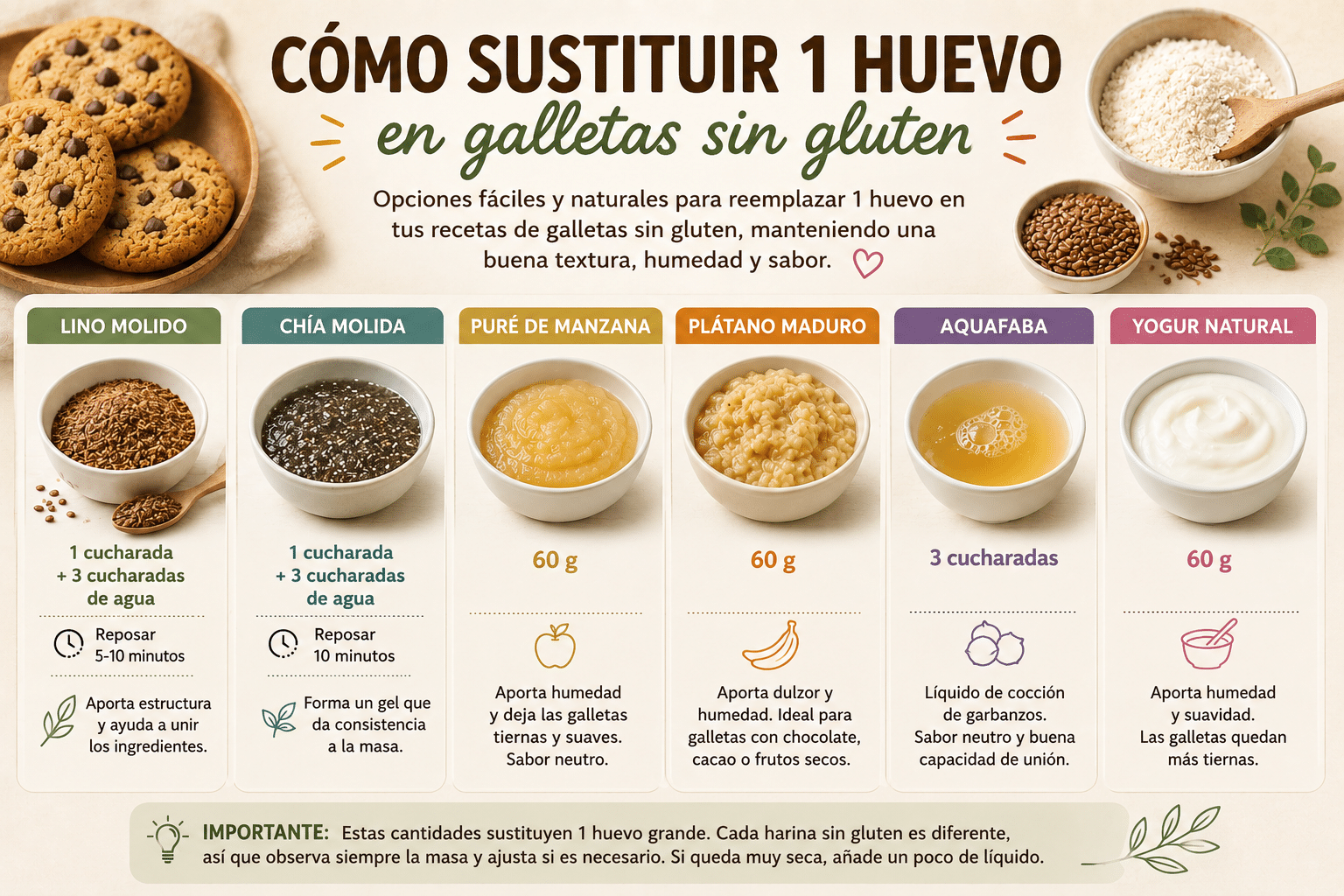 Cómo sustituir el huevo en galletas sin gluten facil y sencillo, paso a paso