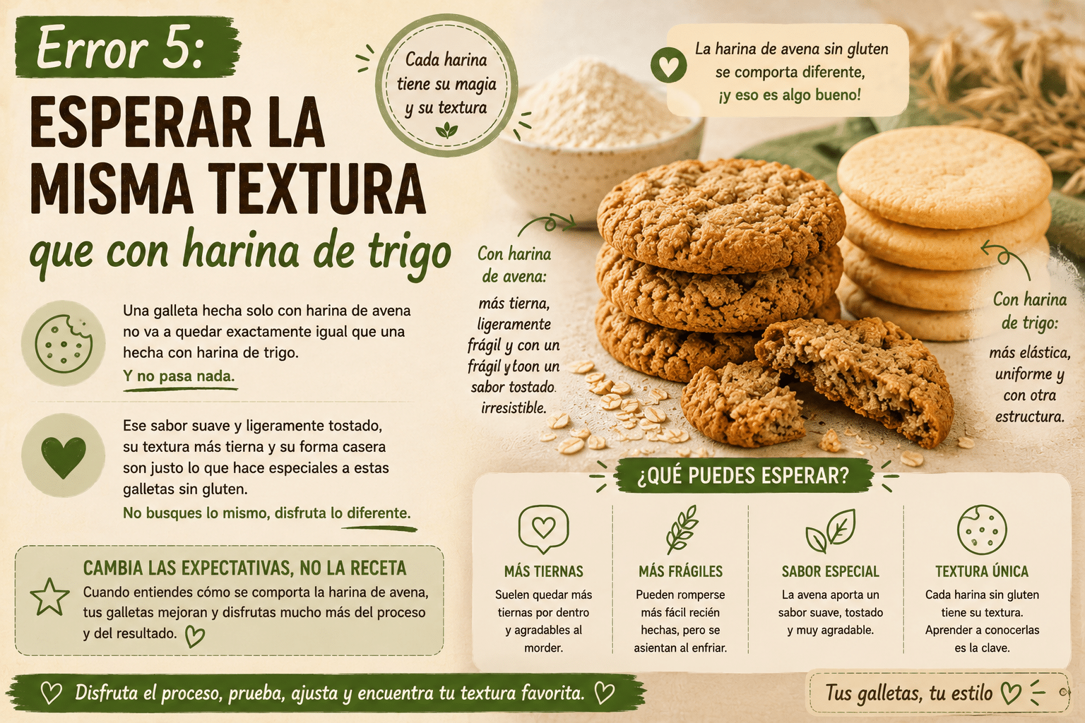 Error 5: Esperar la misma textura que con harina de trigo