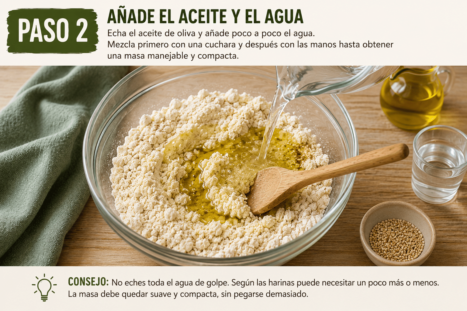 Paso 2: Añade el aceite y el agua