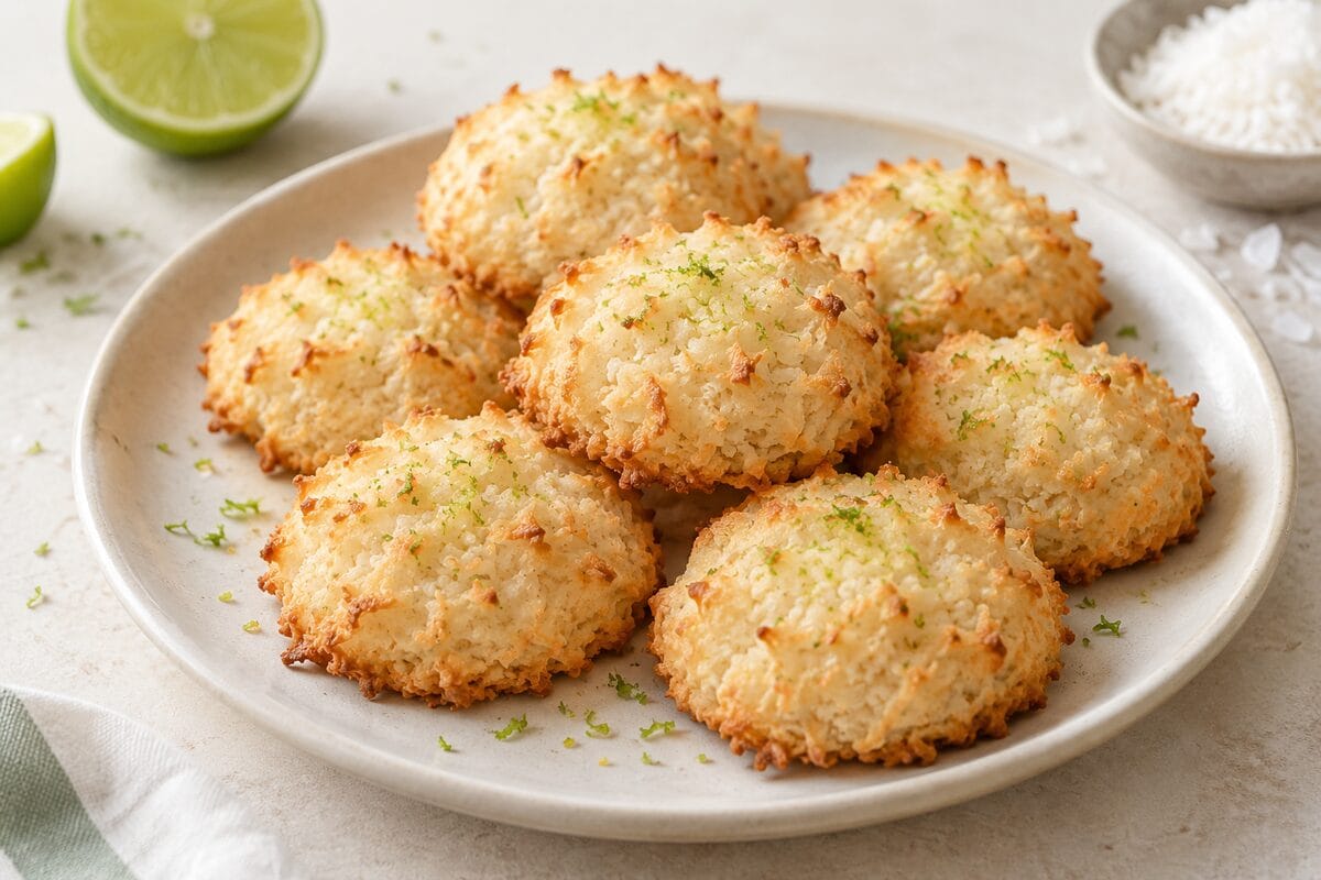 Galletas de coco y lima sin gluten terminadas en airfryer