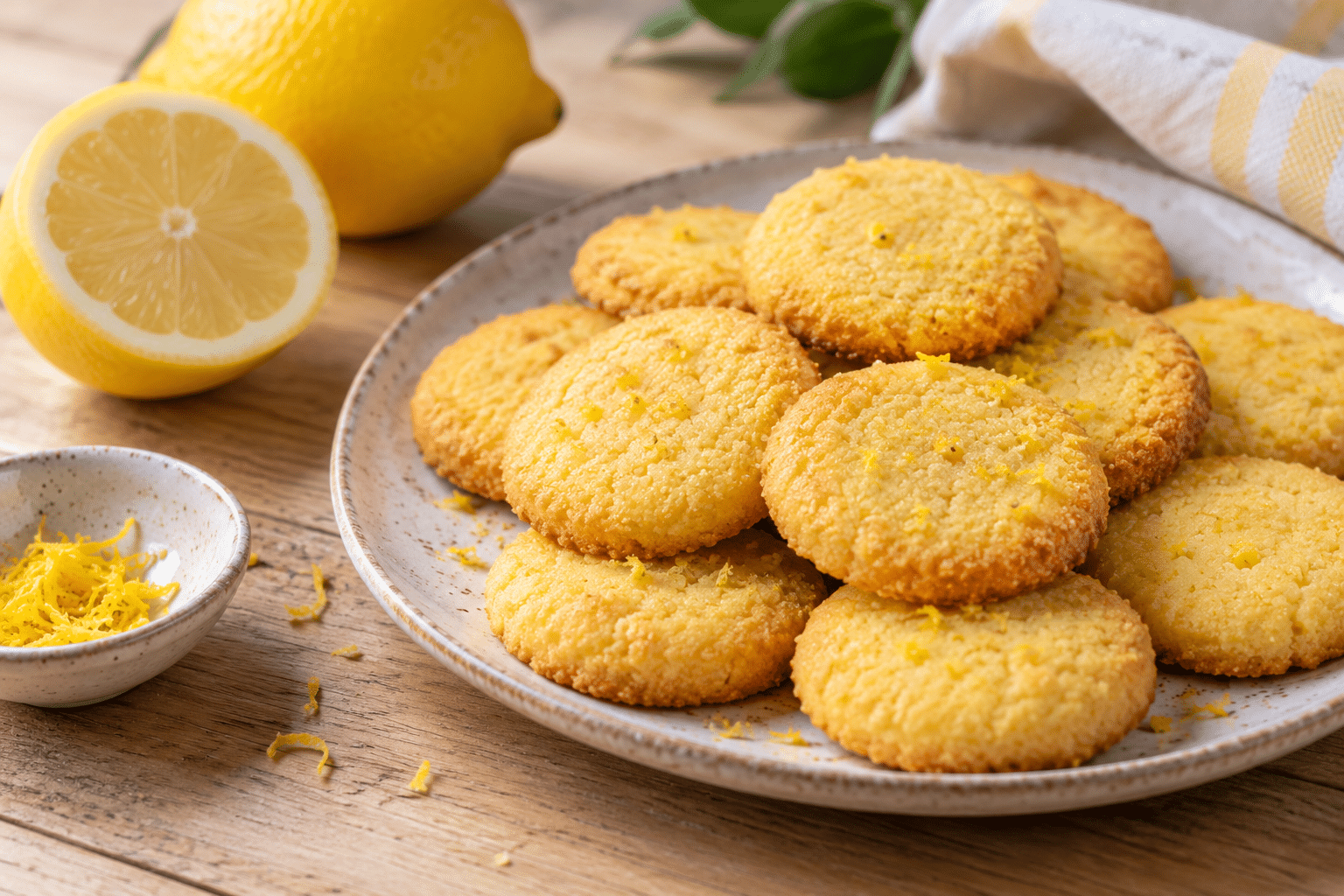 Galletas doradas de polenta y limón sin gluten