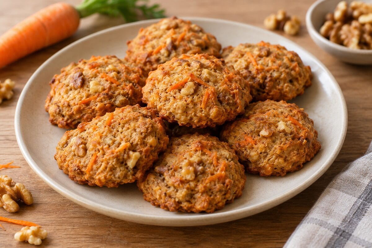 Galletas de zanahoria y nueces sin gluten terminadas en airfryer
