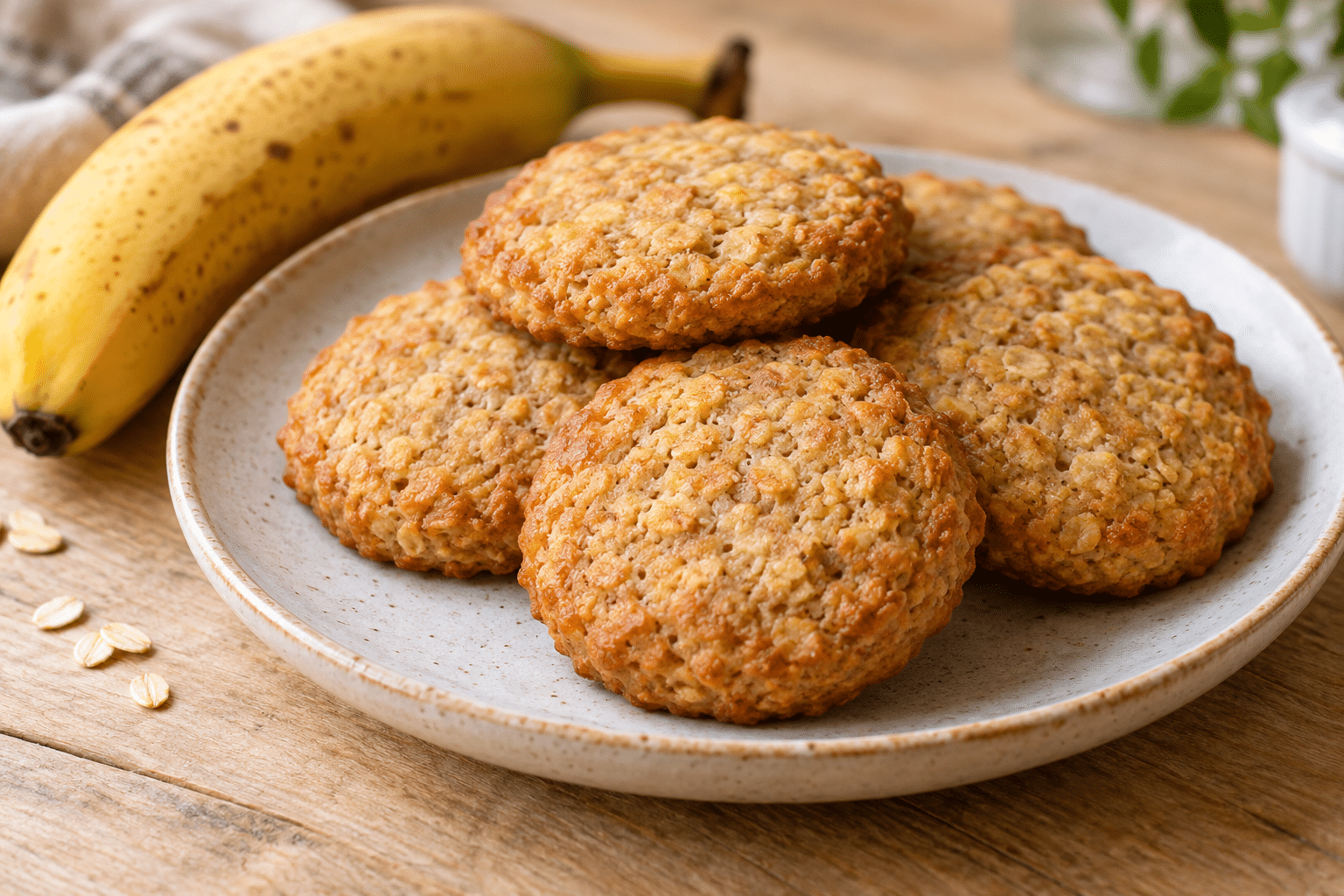 Galletas proteicas de plátano y avena sin gluten