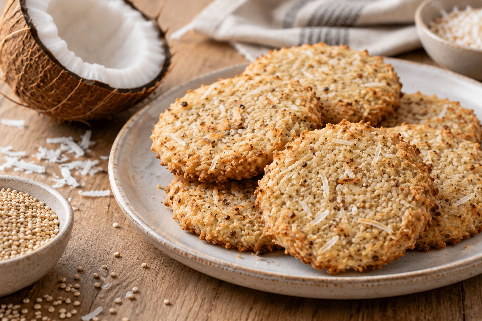 Galletas veganas de quinoa y coco sin gluten