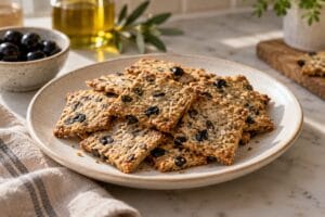 Crackers de aceitunas negras sin gluten