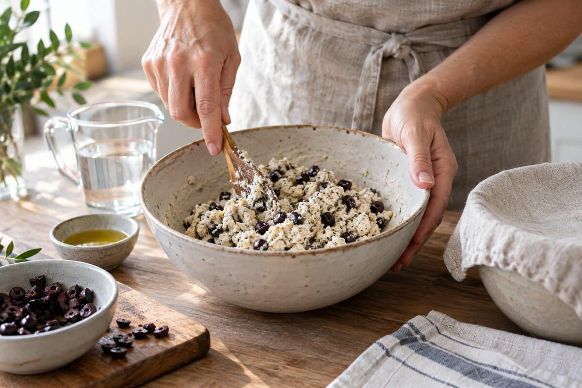 Crackers de aceitunas negras sin gluten, paso 2