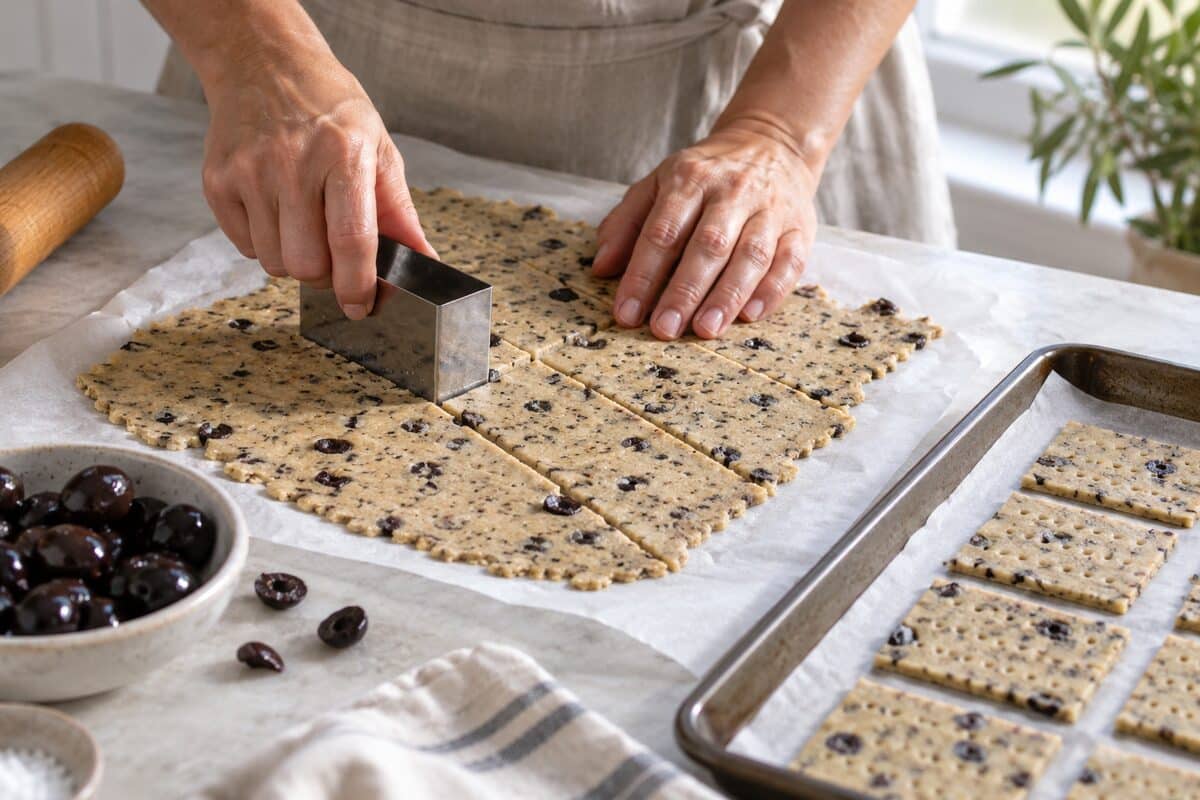 Crackers de aceitunas negras sin gluten, paso 3