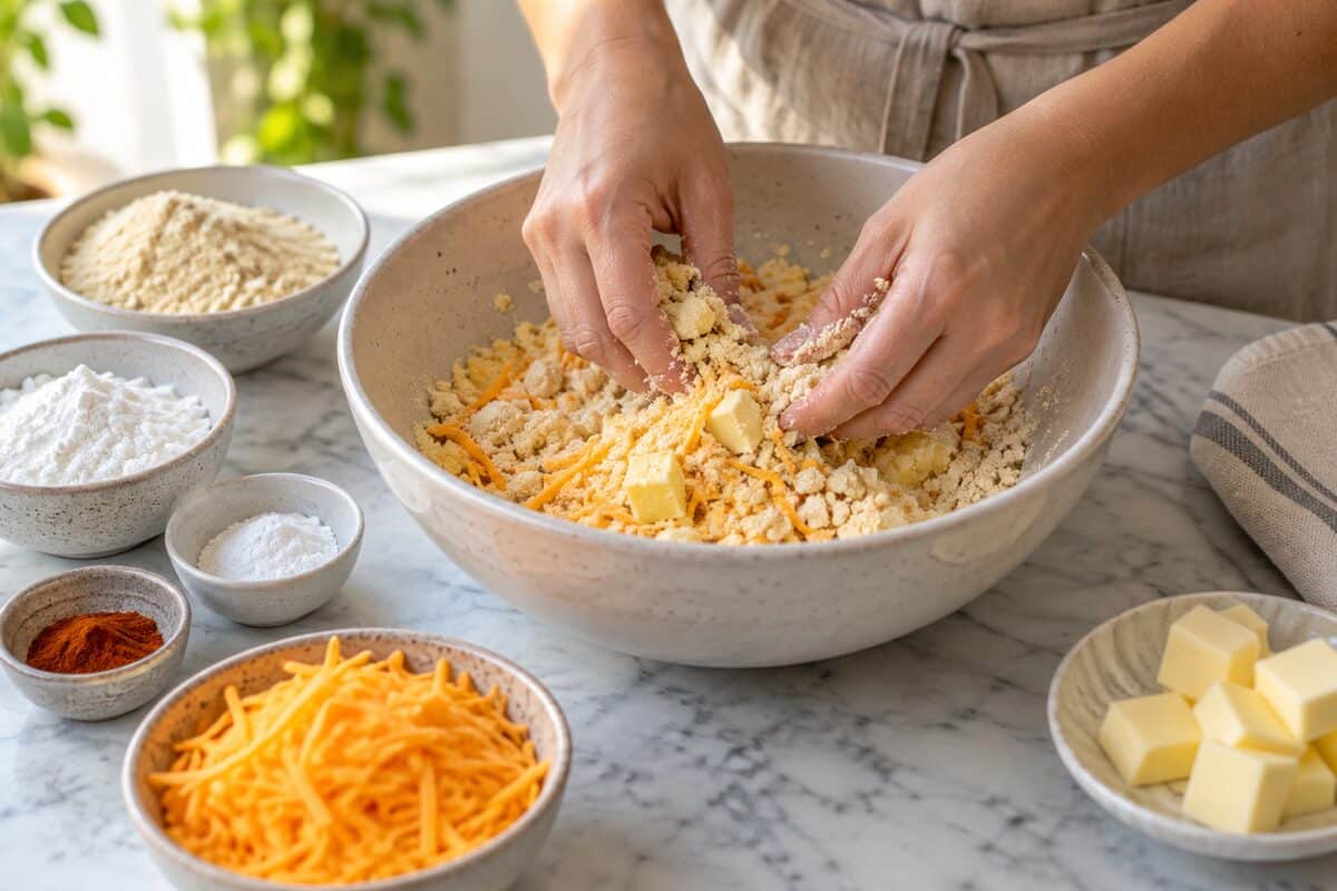 Galletas saladas de queso cheddar sin gluten, paso 1