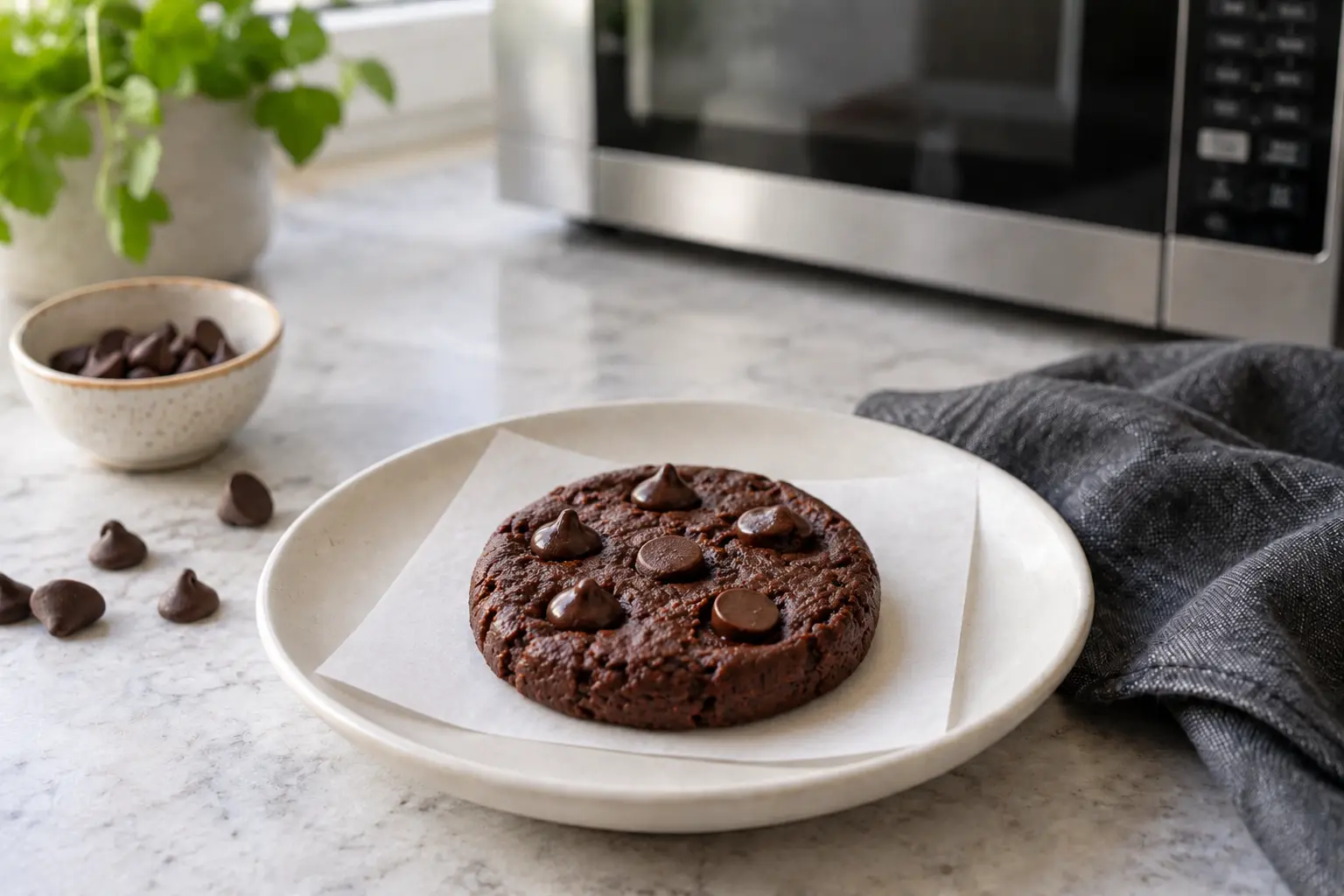 Paso 3 de cookie individual de chocolate al microondas sin gluten