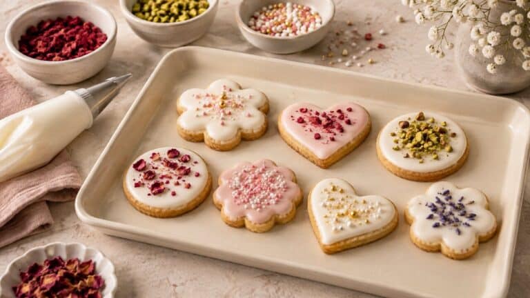 Mesa limpia para decorar galletas sin gluten sin contaminación cruzada