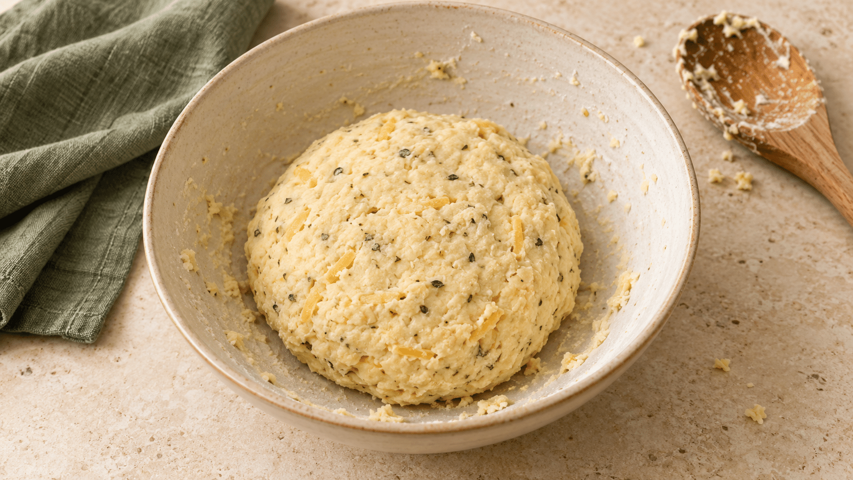 Masa de galletas saladas sin gluten y sin huevo con queso y orégano