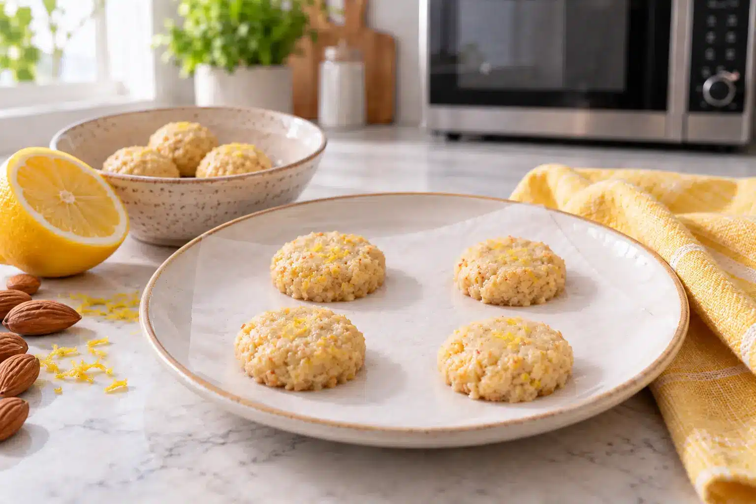 Paso 3 de galletas de almendra y limón al microondas sin gluten
