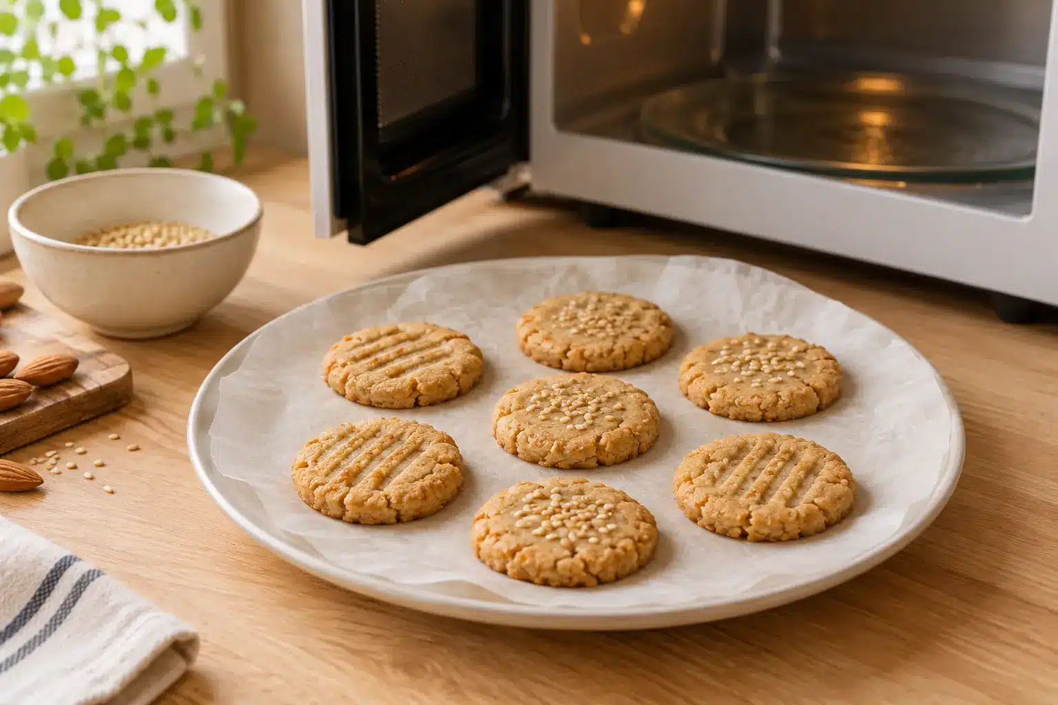 Paso 4: cocinar y dejar reposar las galletas de almendra y tahini
