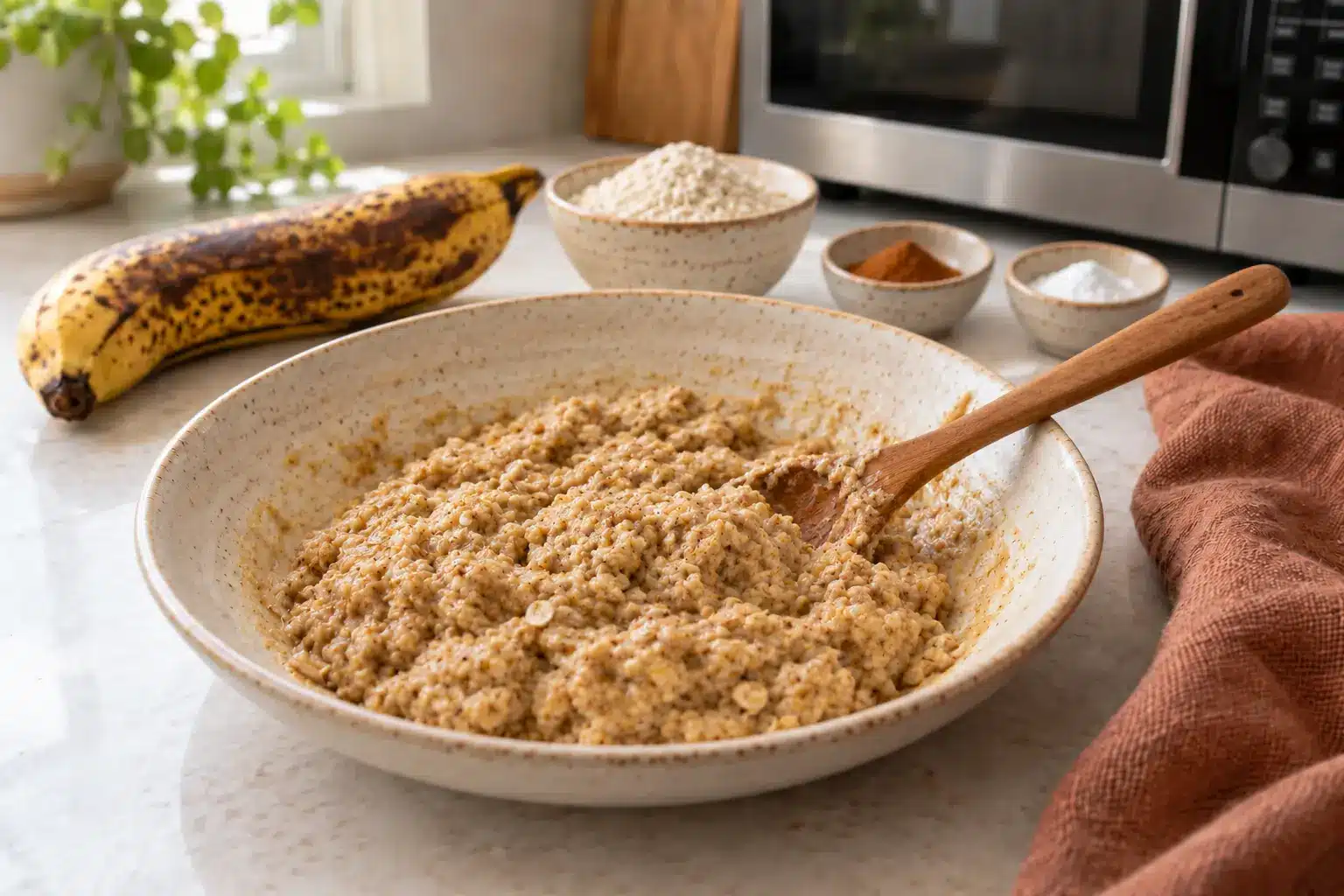 Paso 2 de galletas de avena y canela al microondas sin azúcar añadido