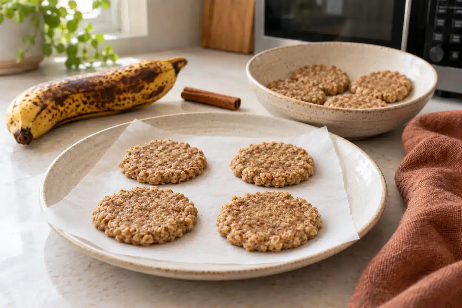Paso 3 de galletas de avena y canela al microondas sin azúcar añadido