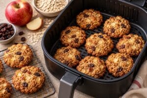 Galletas de avena, manzana y pasas en airfryer sin gluten
