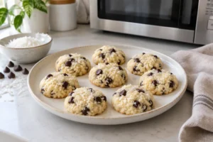 Galletas de coco y chocolate al microondas sin gluten y sin huevo