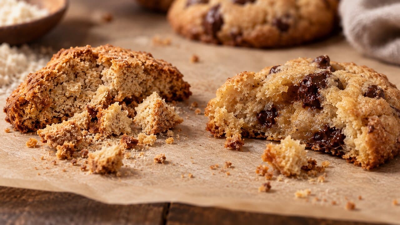 Galletas sin gluten demasiado duras y comparación de texturas