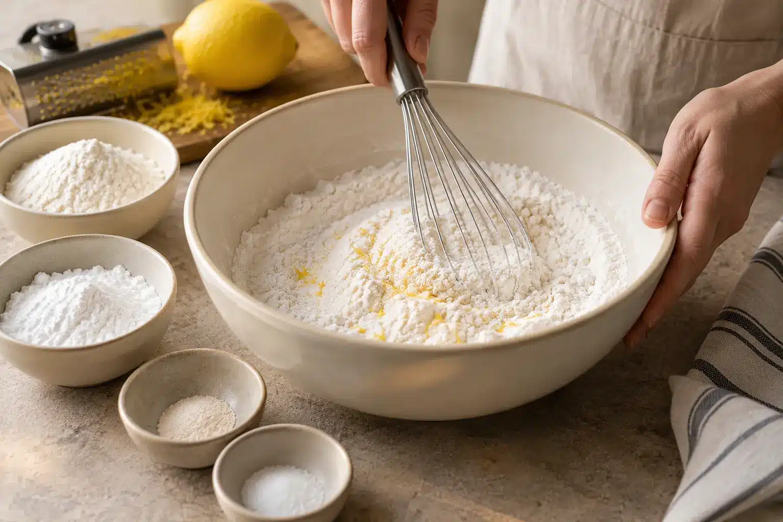 Mezcla de harina de arroz, maicena y ralladura de limón